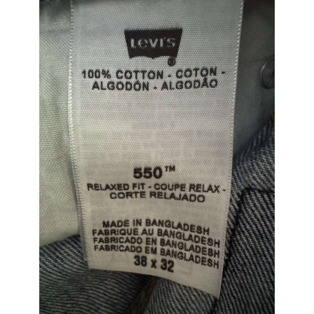 Levis Jeans 550 Relaxed Fit Blue Medium Wash Mens Size 38x32 High Rise - Picture 8 of 10
